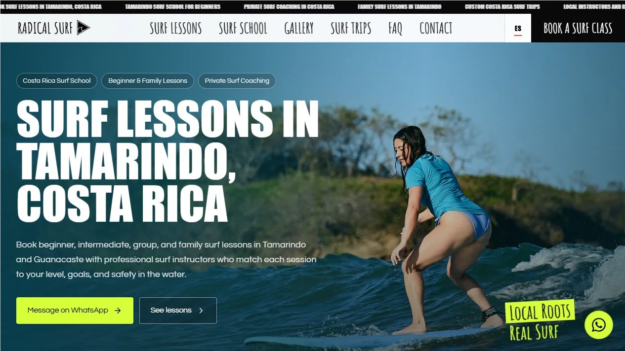 Radical Surf website designed by Gromotive