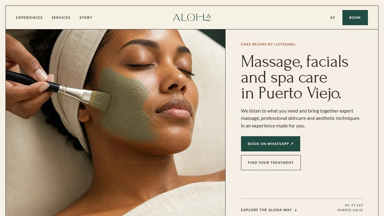 Aloha Spa website designed by Gromotive